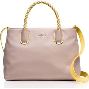 Kate Spade Almond New York Woods Drive Bodie Leather Satchel / Crossbody